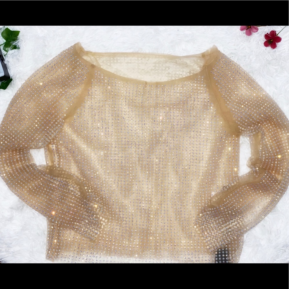 NWT Nichole Lynel blinged-out top US S